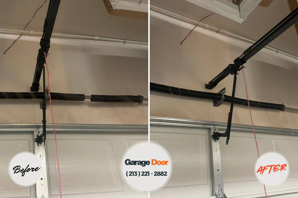 Before and after: garage door repair Prestonsburg, KY